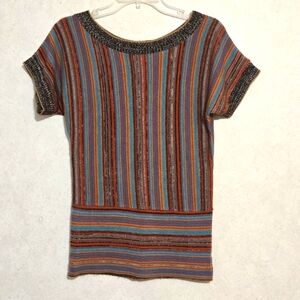SZ M MULTI-COLORED STRIPED TOP